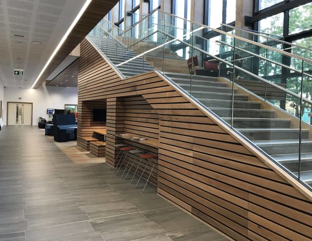 BCL acoustic wood panels at Coventry University Science and Health Building
